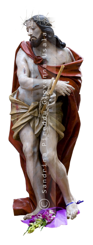 Ecce Homo - Gesù incoronato di spine - Statua lignea di Giuseppe Antonio Lonis presso Oratorio SS. Crocifisso Cagliari - Processione dei Misteri - Immagine di Giovanna Usala e Sandrina Pireddu